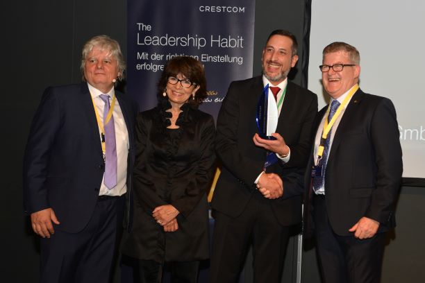 From left to right: Joachim Schulz, Crestcom Germany Area Director, Tammy Rivera Berberick, President and CEO of Crestcom International, client Niels Köhler, Leader of the Maximator Academy from Maximator GmbH, Hartmut Horst of Crestcom Wernigerode